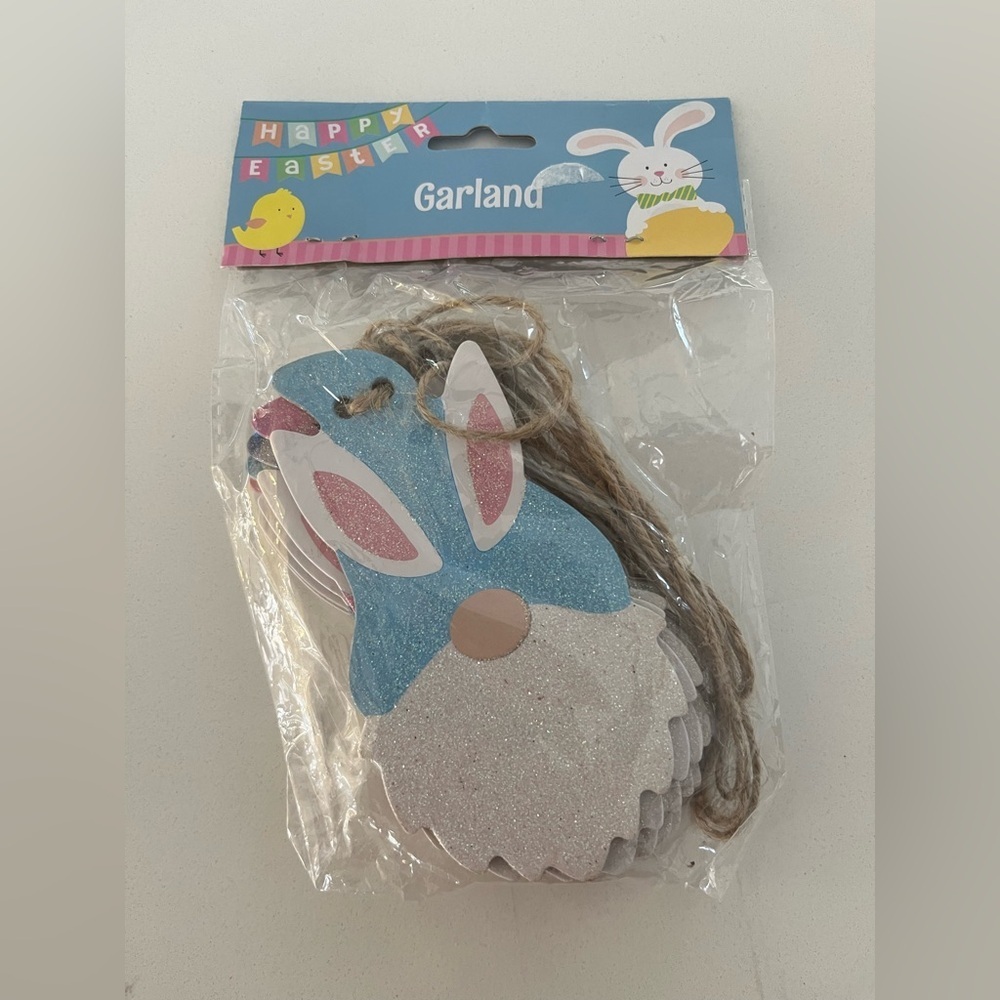 Easter Bunny Gnome Wooden Garland Banner